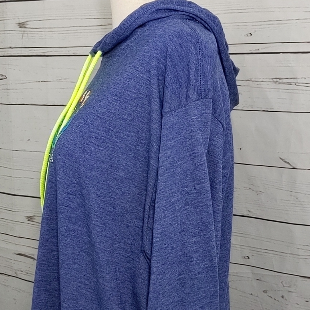 Weed 'Em & Reap Flower and Gardener Blue Long Sleeve Hooded Shirt 2XL - Picture 6 of 9